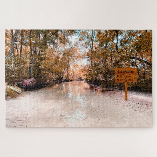 隠しメッセージ日の出ストリーム結婚自分のパズル ジグソーパズル (横)