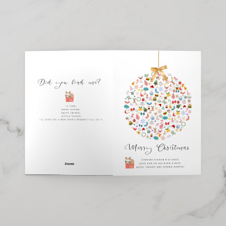 隠し写真クリスマスカード 箔シーズンカード