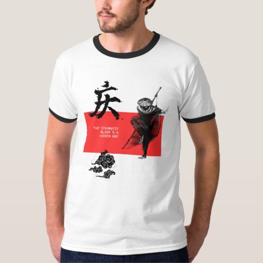 隠し刃サムライ武士Tシャツ - ストリートウェア Tシャツ (正面)