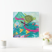 隠し海財 スクエア壁時計 (ホーム)