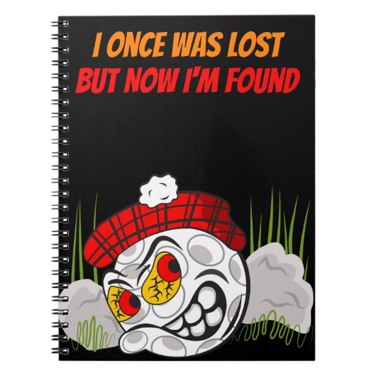 隠し漫画のゴルフボおもしろいール、引用文、スポーツ ノートブック (正面)