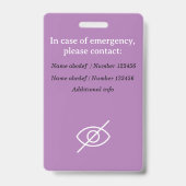 隠し障害ラニヤール不可視疾患ID バッジ (裏面)