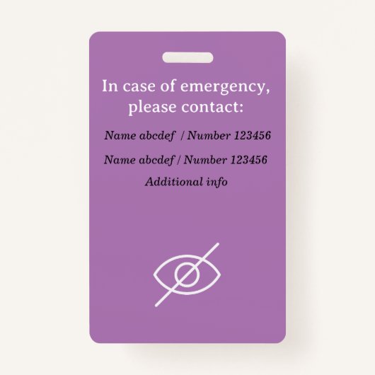 隠し障害ラニヤール不可視疾患ID バッジ (裏面)