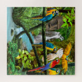 隠れたジャングルのパロット ジグソーパズル (横)