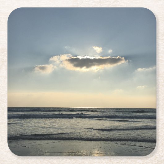 隠れた太陽コースター スクエアペーパーコースター (正面)