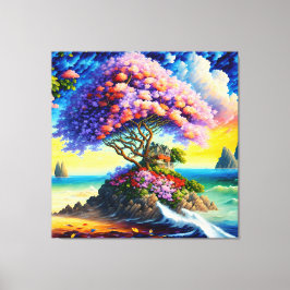 隠れた島の海 キャンバスプリント