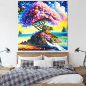 隠れた島の海 キャンバスプリント (インサイチュ (寝室))