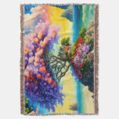 隠れた島の海 スローブランケット (正面縦)