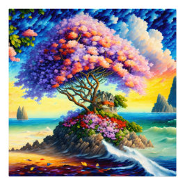 隠れた島の海 フォトプリント