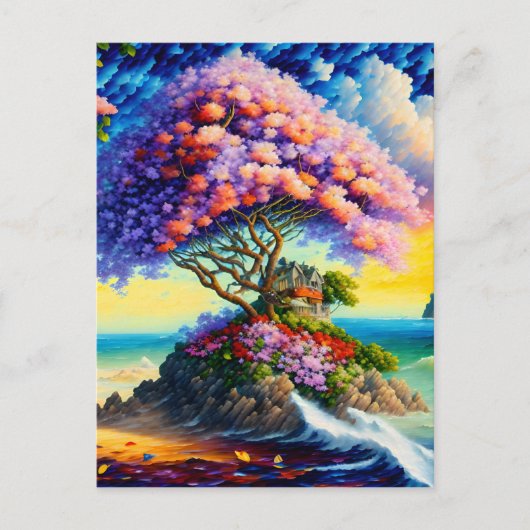 隠れた島の海 ポストカード (正面)