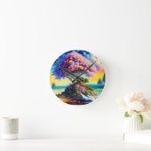 隠れた島の海 ラウンド壁時計 (ホーム)