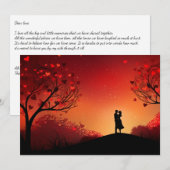 隠れた愛を綴る:手紙を書いて - バレンタインカード シーズンカード (正面/裏面)