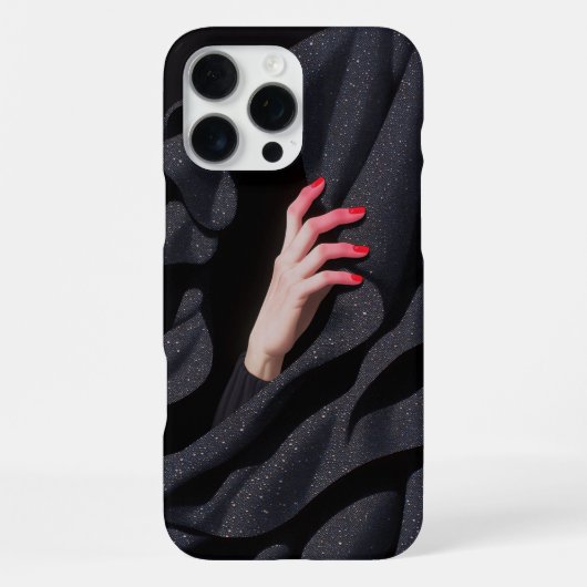 隠れた星空のヒジャブの手のイラスト iPhoneケース (裏面)