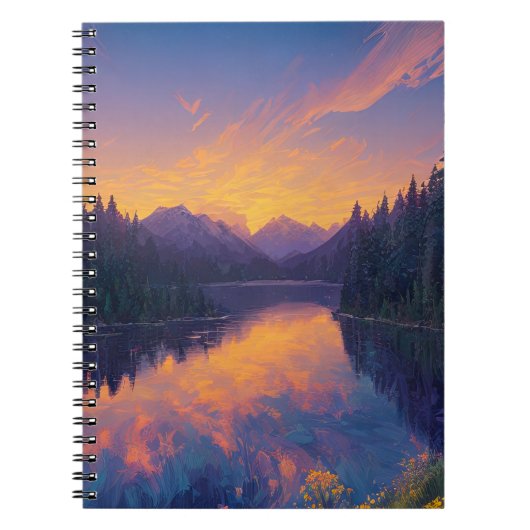 隠れた森の湖で抱擁 ノートブック (正面)