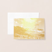 隠れた湖 箔カード (封筒付き正面)