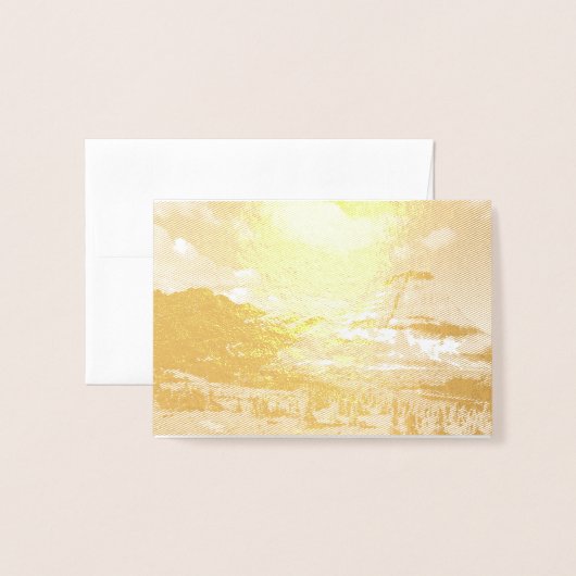 隠れた湖 箔カード (封筒付き正面)