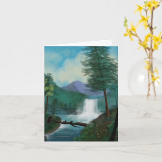 隠れた滝 カード (黄色い花)