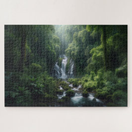 隠れた滝 – 息をのむような景勝地 ジグソーパズル