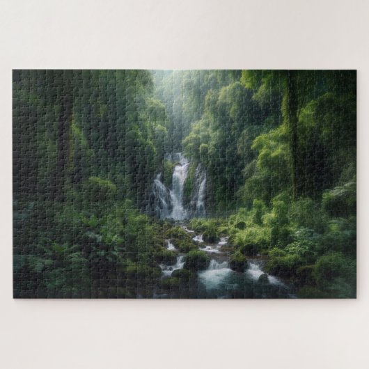 隠れた滝 – 息をのむような景勝地 ジグソーパズル (横)