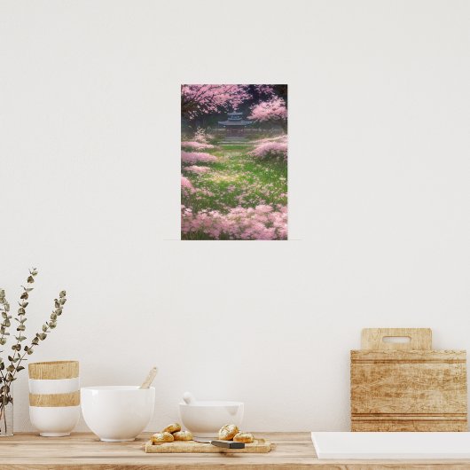 隠れた神社で開花する信仰 ポスター (キッチン)