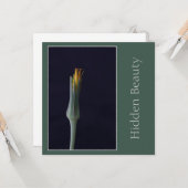 隠れた美しさ、エレガントな単花、緑黄色 カード (正面/裏面インサイチュ)