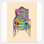 隠れた言葉の椅子デザイン スクエアシール (正面)