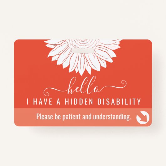 隠れた障害認識度と緊急連絡事 バッジ (正面)