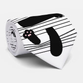 隠れた黒猫 かわいい 面白い ミニマリスト 動物 愛 ネクタイ (ロール)