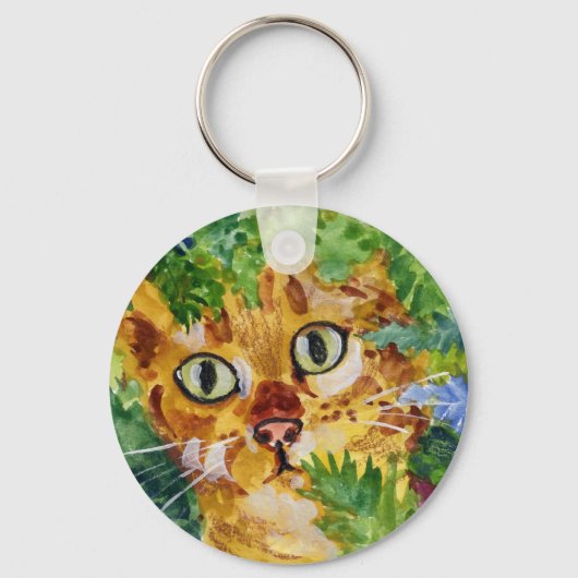 隠れている猫 キーホルダー (正面)