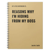 隠れている理由おもしろい引用文 ノートブック (正面)