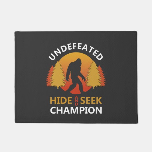 隠れて捜す世界チャンピオンシャツのビッグフット実在は ドアマット (正面)