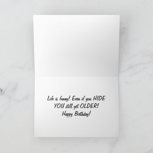 隠れもしても、古い誕生日おもしろい カード (内部)