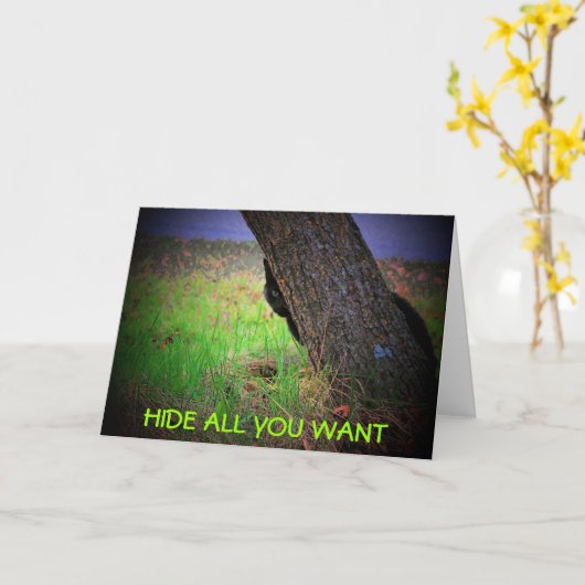 隠れることはできません誕生日 カード (黄色い花)