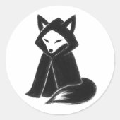 隠れるキツネ – 神秘的な動物を ラウンドシール (正面)
