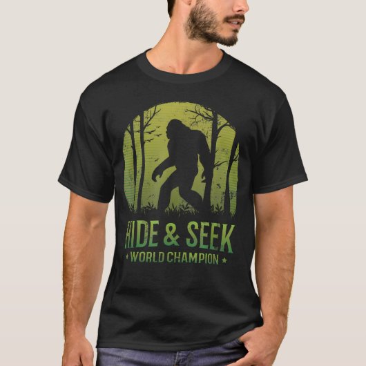 隠れんぼ世界チャンピオン レトロ Tシャツ (正面)