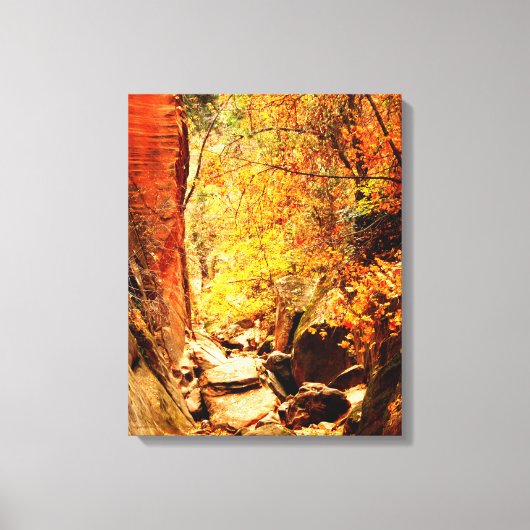 隠れキャニオン秋の色Zion写真包まれた キャンバスプリント (正面)
