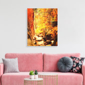 隠れキャニオン秋の色Zion写真包まれた キャンバスプリント (インサイチュ (リビング))