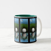 「隠れ場所」ゴルファーおもしろいズ・マグカップ ツートーンマグカップ (正面右)