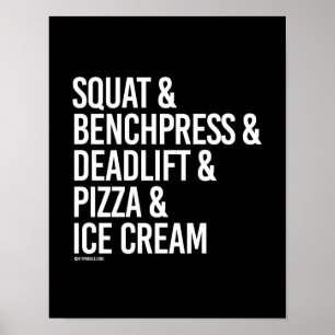 隠れ家およびBenchpressおよびDeadliftおよびピザ -- ポスター
