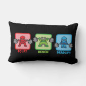 隠れ家、ベンチプレス、Deadlift -かわいいPowerlifter ランバークッション (裏面)