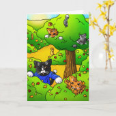 隠れ猫探し カード (黄色い花)