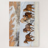 隠れ馬の牧場、ラングラーと馬 ジグソーパズル (縦)