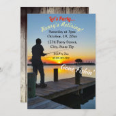 隠退行魚の木の板をカスタマイズ可能 招待状 (正面/裏面)