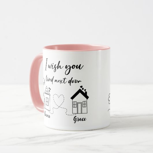隣に住んでくれたのに |お最高の友達コーヒー マグカップ (正面左)