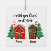 隣に住んでくれたのに |クリスマスかわいい友達 セラミックオーナメント (裏面)
