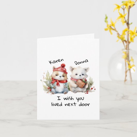 隣に住んでくれたらよかったのに、最高の友達たち  カード (黄色い花)