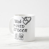 隣のマグカップに住んでくれたらいいのに コーヒーマグカップ (正面左)