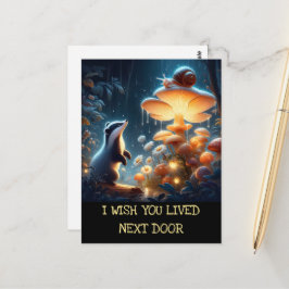 隣の狸カタツムリのキノコ ポストカード