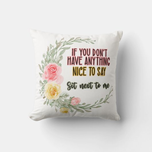 隣もしに座って言うのもいやだ クッション (正面)