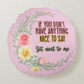 隣もしに座って言うのもいやだ ラウンドクッション (正面)